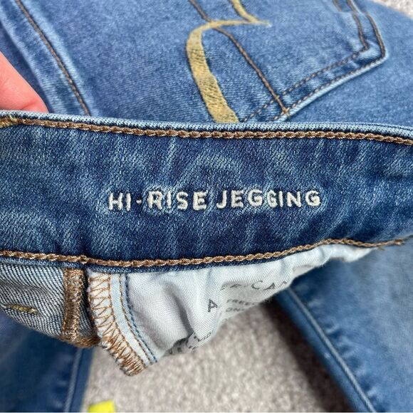 American Eagle Jeans Women’s 4 Short Blue Medium Wash High Rise Jegging Stretch - Picture 6 of 13